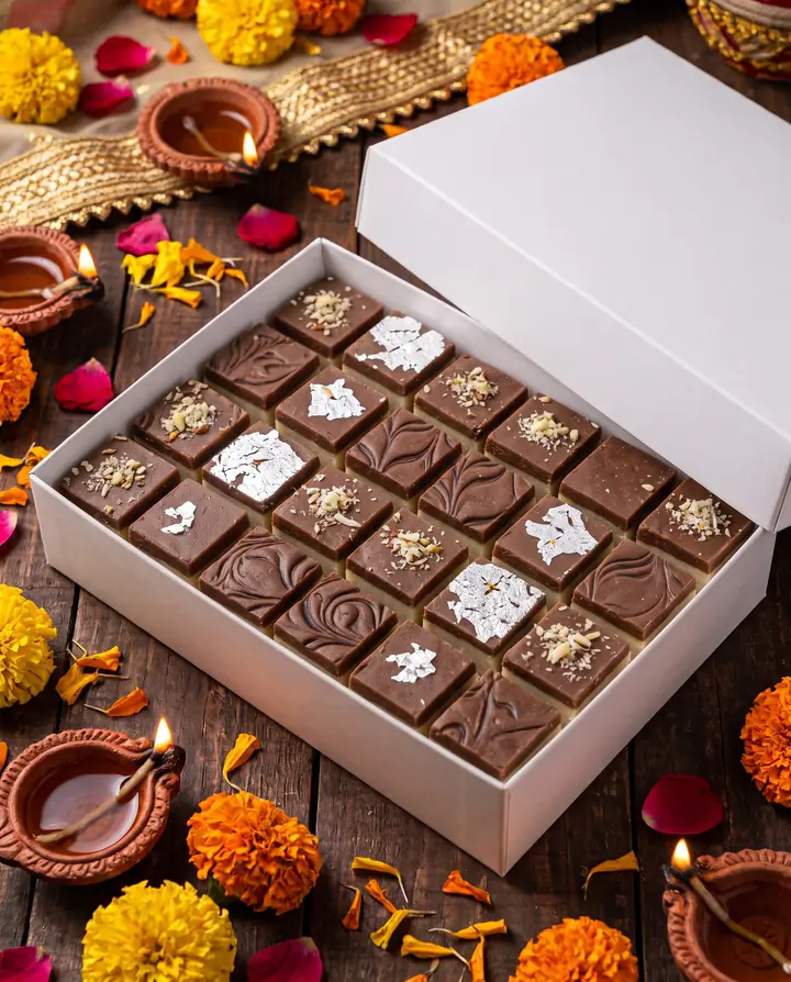 Chocolate and Plain Barfi